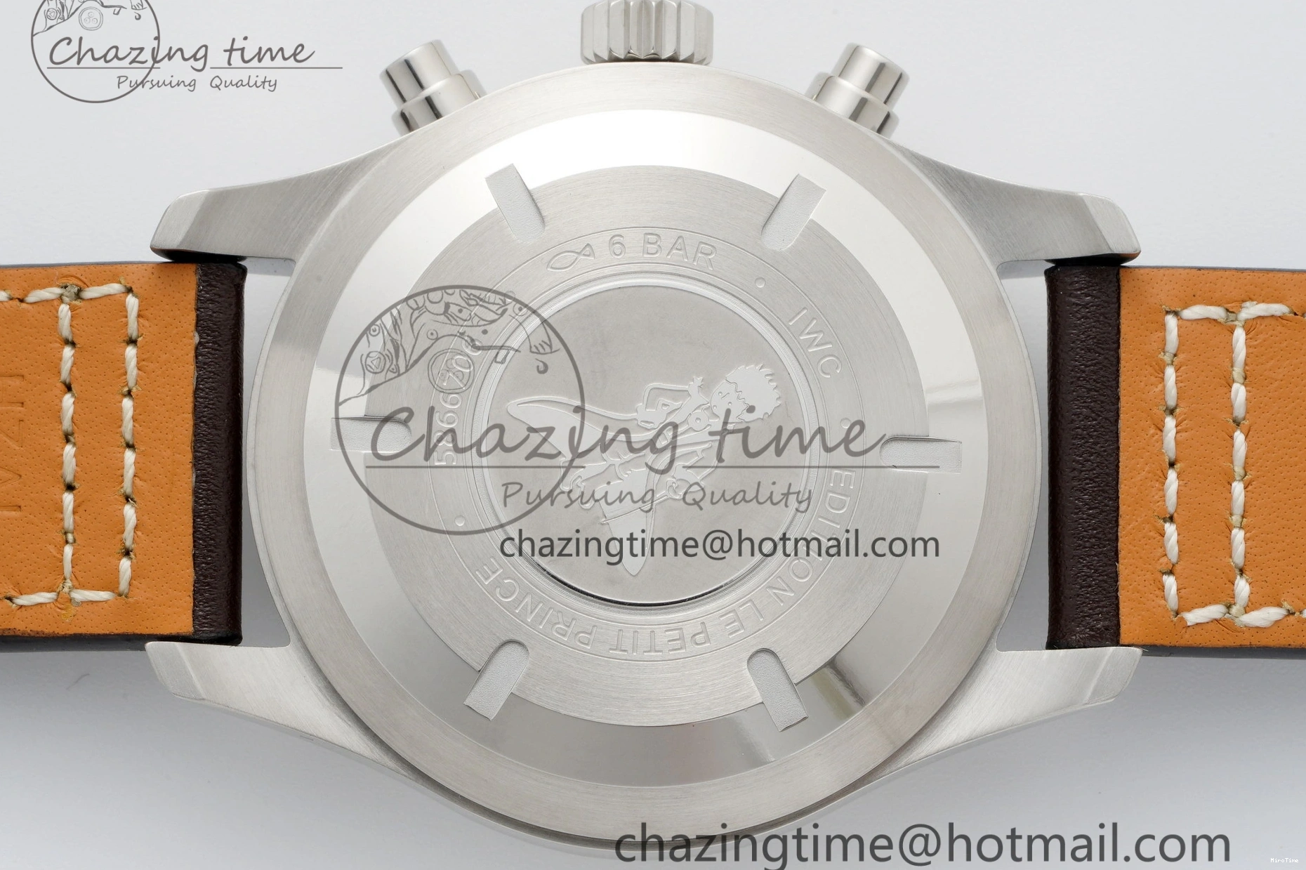 MIROTIME 0407 Pilot Chrono SS AZF 1:1 Best Edition Blue Dial on Brown Leather Strap A TimelessDesign 7060